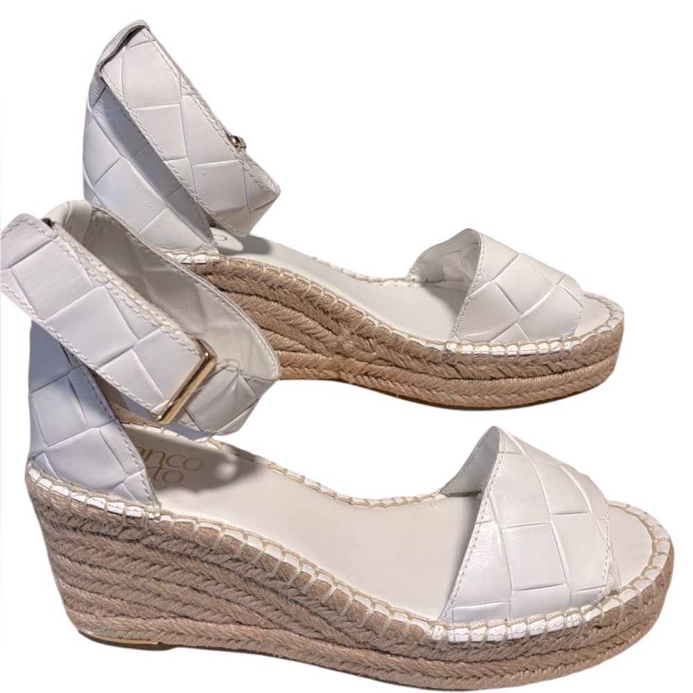 Franco Sarto White  Espadrille Wedge Sandals Women’s Size 8 New with tags